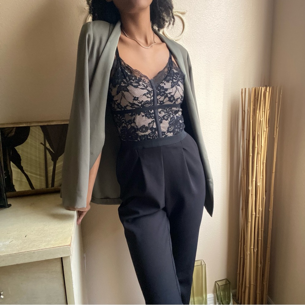 Express Black Lace Top Jumpsuit